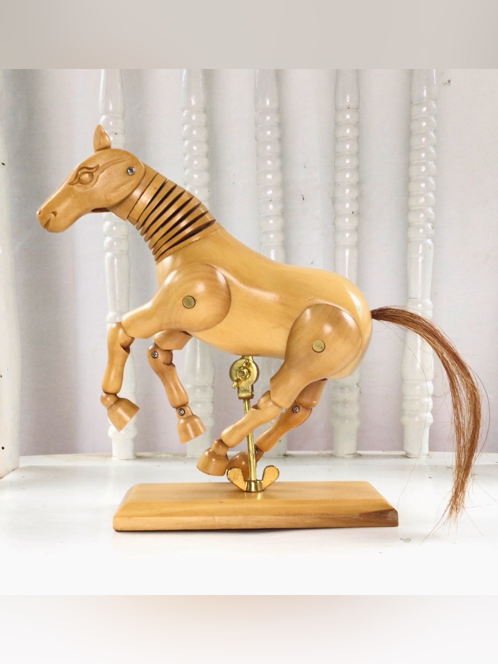8" Articulated Wooden Horse Mannequin Figure for Drawing.